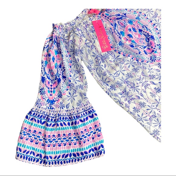 Lilly Pulitzer Women’s Abigale Midi Dress Engineered Multi Rayon Off Shoulder XS - Picture 16 of 16